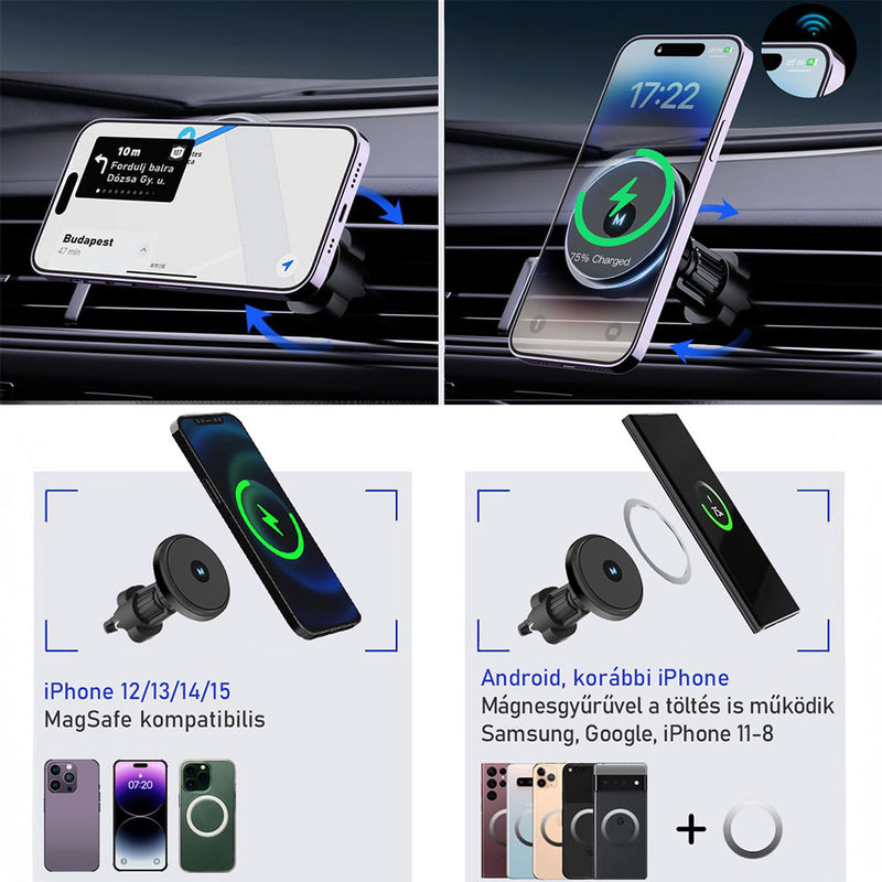 MagneMount™ W-Pro 15W MagSafe autós telefontartó