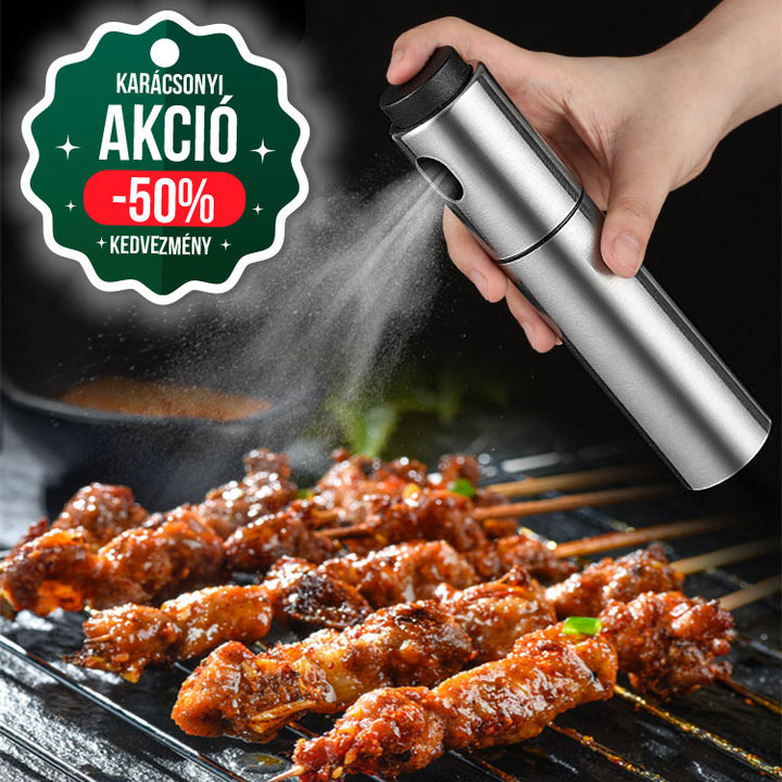 Olajspray rozsdamentes palackban, 135 ml, fém