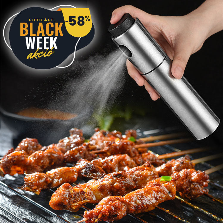 Olajspray rozsdamentes palackban, 135 ml, fém