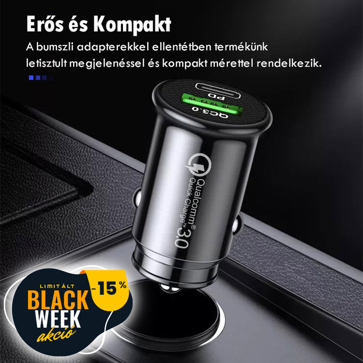 Szivargyújtó töltő adapter 18W