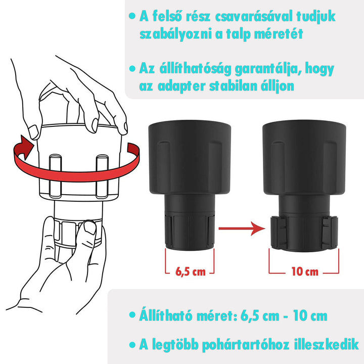 Autós pohártartó bővítő adapter